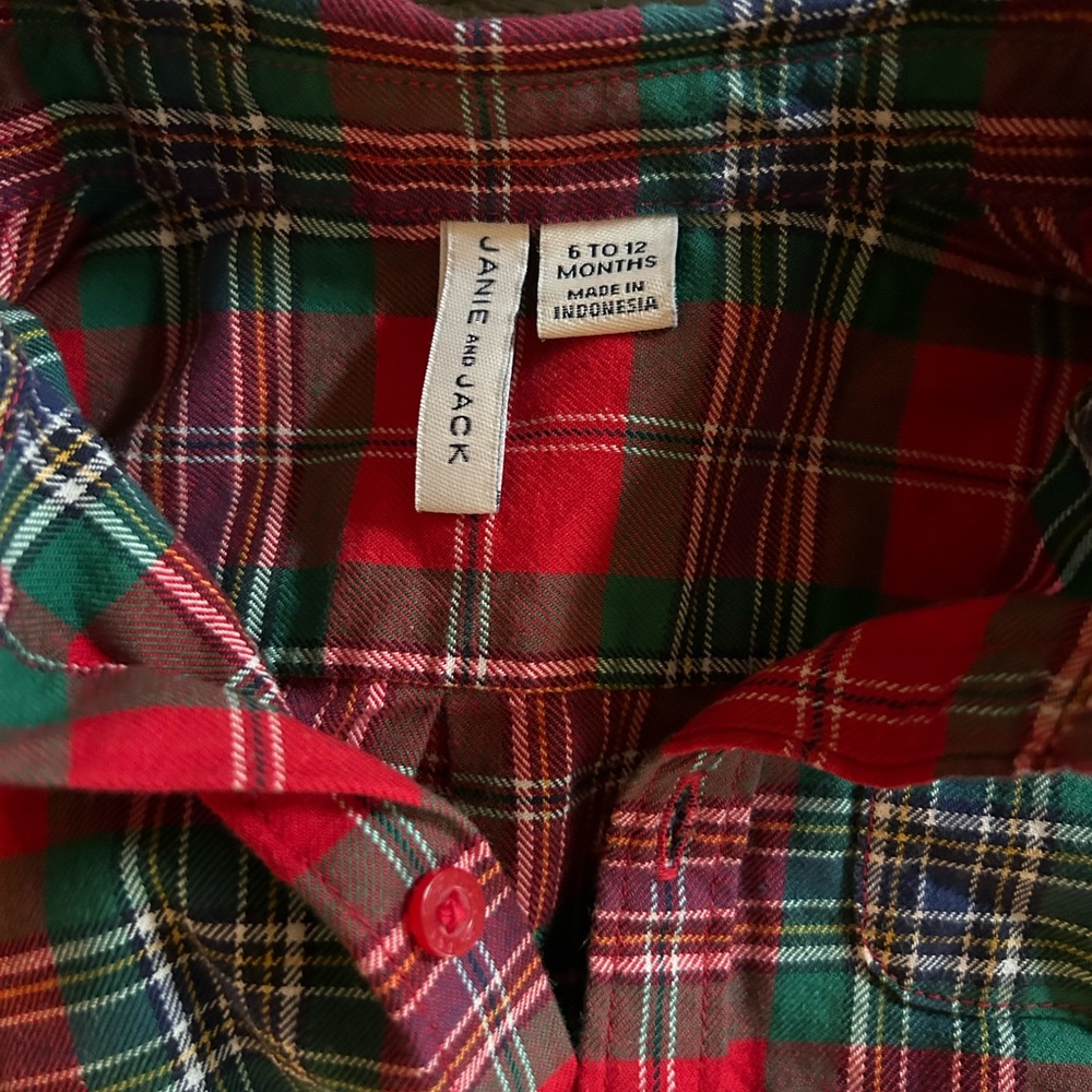 Janie and Jack holiday button down 6-12m